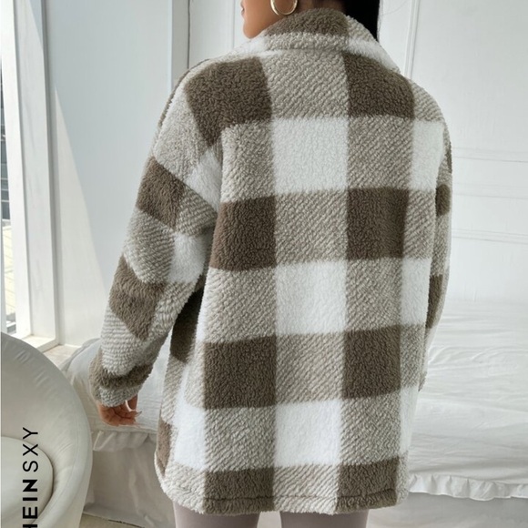 Brown & White Plaid Shacket - Picture 2 of 5